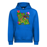 Cobalt Louisiana map Mardi Gras Urban Hoodie - NancyCooperArtShop