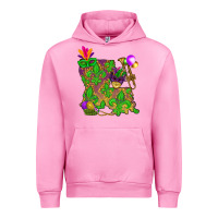 Fuchsia Pink Louisiana map Mardi Gras Urban Hoodie - NancyCooperArtShop