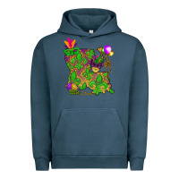 Pigment Midnight Navy Louisiana map Mardi Gras Urban Hoodie - NancyCooperArtShop