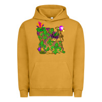 Pigment Peanut Butter Louisiana map Mardi Gras Urban Hoodie - NancyCooperArtShop