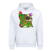 White Louisiana map Mardi Gras Urban Hoodie - NancyCooperArtShop