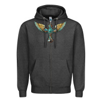 Charcoal Heather western cross wings Zipper Hoodie - BarkalooDesign
