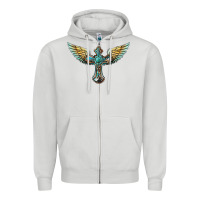 Dove Grey western cross wings Zipper Hoodie - BarkalooDesign