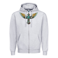 Heather Grey western cross wings Zipper Hoodie - BarkalooDesign