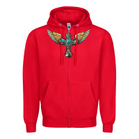 Red western cross wings Zipper Hoodie - BarkalooDesign