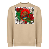 Mexican Flag And Roses Heavyweight Sweatshirt | Teevron