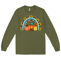 Army Green Fall rainbow Long Sleeve Tee - Artiststas