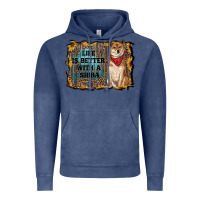 Vintage Denim life is better with a shiba Vintage Hoodie - RanaPortraitStore