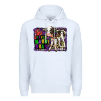 White Mardi Gras Calf Premium Hoodie - LillyAllenDesigns