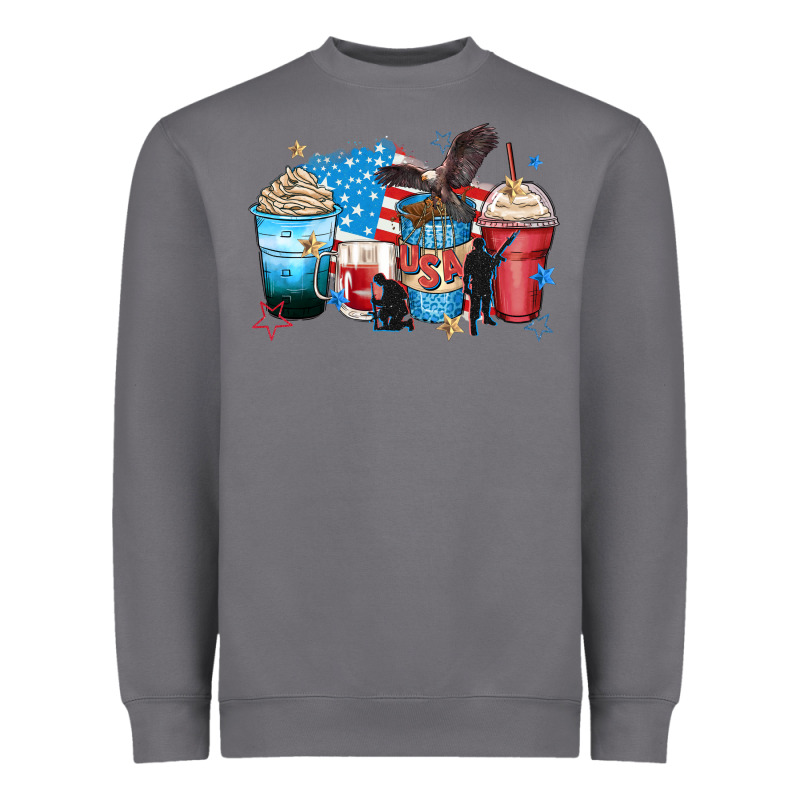 Usa Coffee Cups Heavyweight Sweatshirt by Zillion Design Studio | Teevron