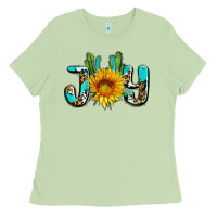 Matcha joy with sunflower and cactus ado Ladies Tee - AdoDesignShop