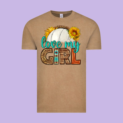Love My Girl Volleyball Vintage Tee Designed By Hra Design Shop