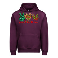 Mauve Wine Peace Love Mexico Urban Hoodie - texasbilliewilder