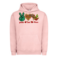 Pigment Salmon Peace Love Mexico Urban Hoodie - texasbilliewilder