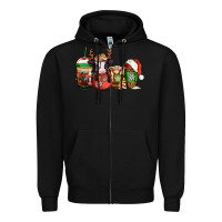 Black christmas baby calf coffee cups Zipper Hoodie - Jasminsmagicworld