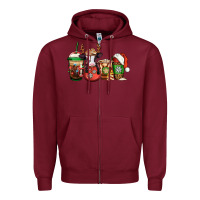 Burgundy christmas baby calf coffee cups Zipper Hoodie - Jasminsmagicworld
