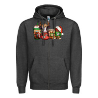 Charcoal Heather christmas baby calf coffee cups Zipper Hoodie - Jasminsmagicworld