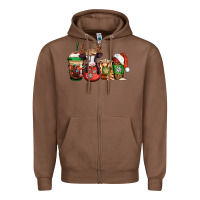 Chestnut christmas baby calf coffee cups Zipper Hoodie - Jasminsmagicworld