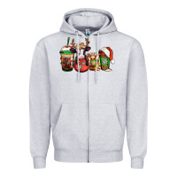 Christmas Baby Calf Coffee Cups Zipper Hoodie | Teevron