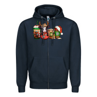 Navy christmas baby calf coffee cups Zipper Hoodie - Jasminsmagicworld