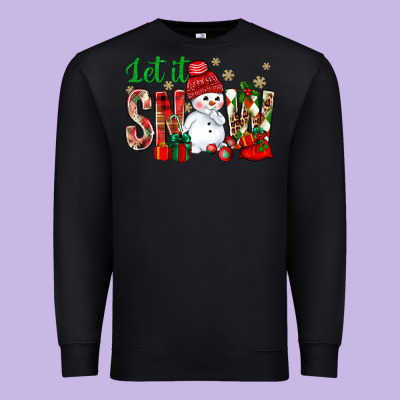 Let It Snow With Snowman Premium Sweatshirt Designed By Nancycooperartshop