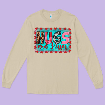 Hugs And Kisses Long Sleeve Tee Designed By Jahusdesignshop