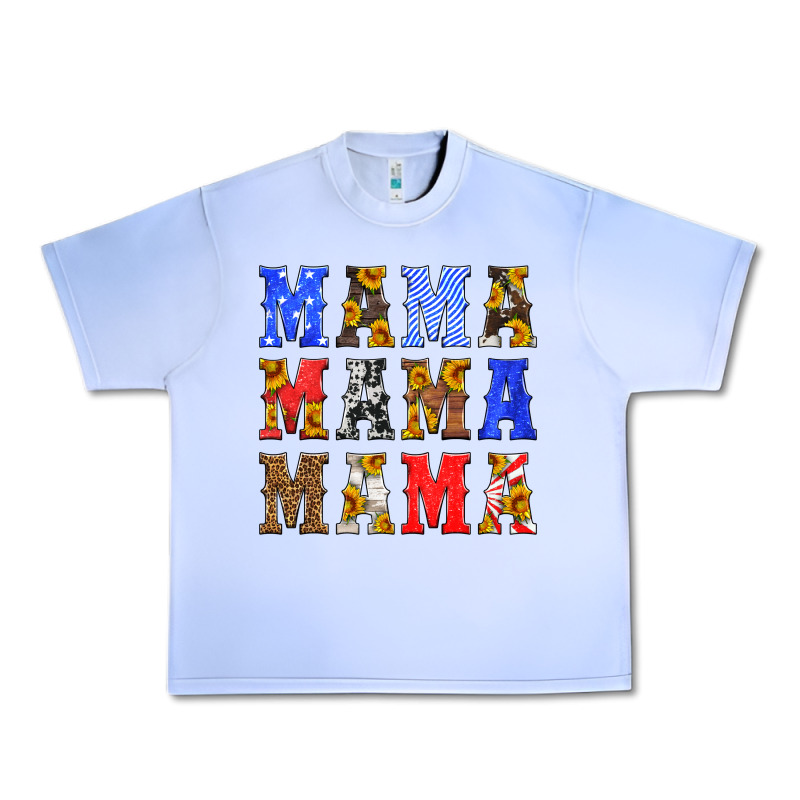 Mama American Flag 4th Of July Urban Heavy Tee by HRA Design Shop | Teevron