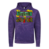 Cloud Purple softball sister with leopard Vintage Hoodie - Zillion Design Studio