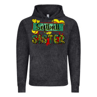 Vintage Black softball sister with leopard Vintage Hoodie - Zillion Design Studio