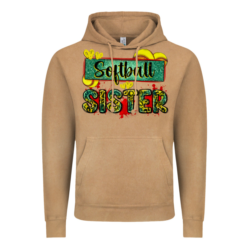 Softball Sister With Leopard Vintage Hoodie by Zillion Design Studio | Teevron