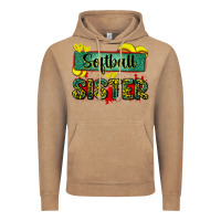 Vintage Coffee softball sister with leopard Vintage Hoodie - Zillion Design Studio
