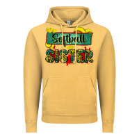 Vintage Mustard softball sister with leopard Vintage Hoodie - Zillion Design Studio