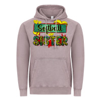 Vintage Zinc softball sister with leopard Vintage Hoodie - Zillion Design Studio