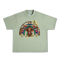 Oil Green scottish calf rainbow Urban Heavy Tee - BarkalooDesign