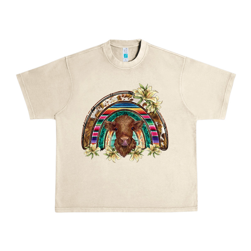 Scottish Calf Rainbow Urban Heavy Tee by BarkalooDesign | Teevron