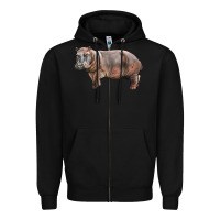 Black hippopotamus Zipper Hoodie - LillyAllenDesigns