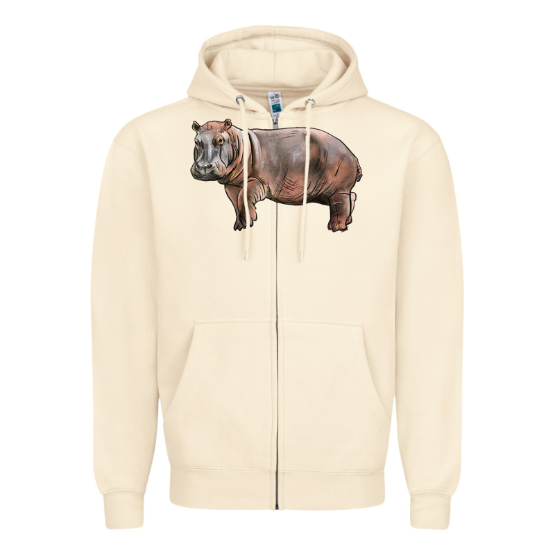 Hippopotamus Zipper Hoodie by LillyAllenDesigns | Teevron