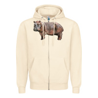 Sandshell hippopotamus Zipper Hoodie - LillyAllenDesigns