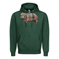 Sports Green hippopotamus Zipper Hoodie - LillyAllenDesigns