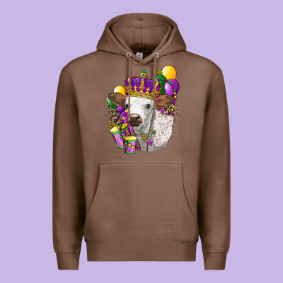 Mardi Gras Longhorn Calf Premium Hoodie Designed By Lillyallendesigns