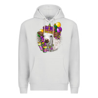 Dove Grey Mardi Gras Longhorn Calf Premium Hoodie - LillyAllenDesigns