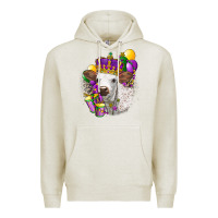 Oatmeal Heather Mardi Gras Longhorn Calf Premium Hoodie - LillyAllenDesigns