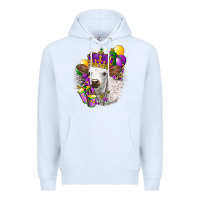 White Mardi Gras Longhorn Calf Premium Hoodie - LillyAllenDesigns