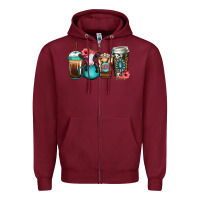 Burgundy Baby calf coffee cups Zipper Hoodie - Jasminsmagicworld