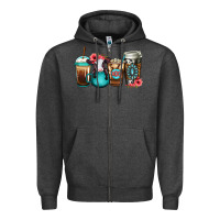 Charcoal Heather Baby calf coffee cups Zipper Hoodie - Jasminsmagicworld