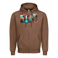 Chestnut Baby calf coffee cups Zipper Hoodie - Jasminsmagicworld