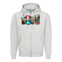 Dove Grey Baby calf coffee cups Zipper Hoodie - Jasminsmagicworld