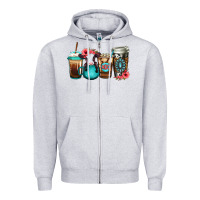Heather Grey Baby calf coffee cups Zipper Hoodie - Jasminsmagicworld
