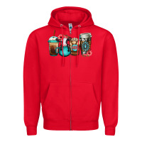Red Baby calf coffee cups Zipper Hoodie - Jasminsmagicworld