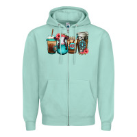 Seafoam Baby calf coffee cups Zipper Hoodie - Jasminsmagicworld